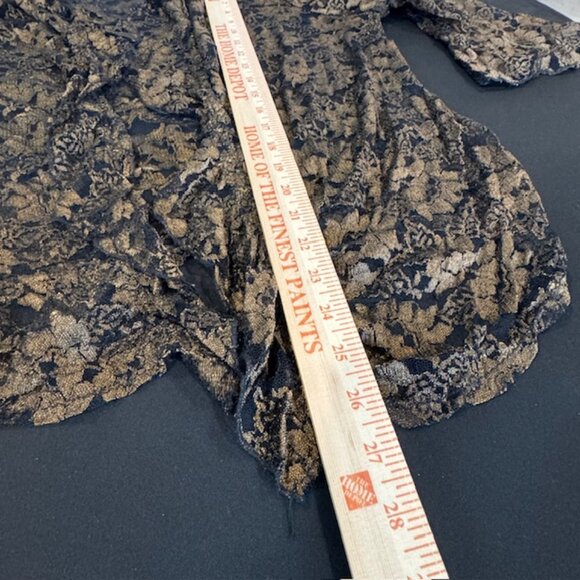 Avenue Lace Bell Sleeve Cardigan Blouse – Black & Gold Metallic – Women’s 18/20 - Picture 9 of 12